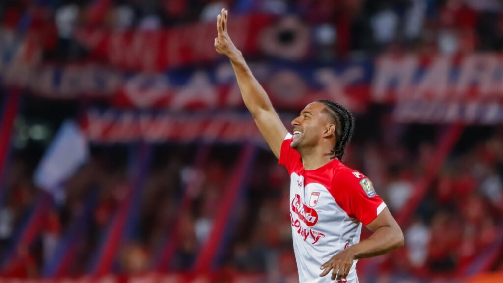 Christian Mafla anotó el primer gol en el Santa Fe vs Medellin