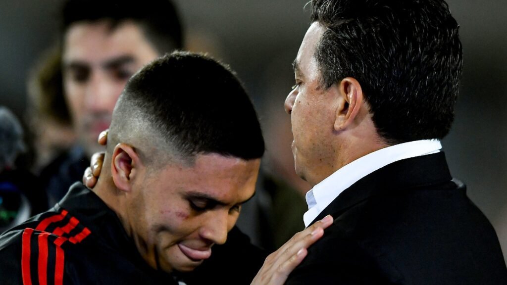 Juanfer Quintero y Marcelo Gallardo en River Plate
