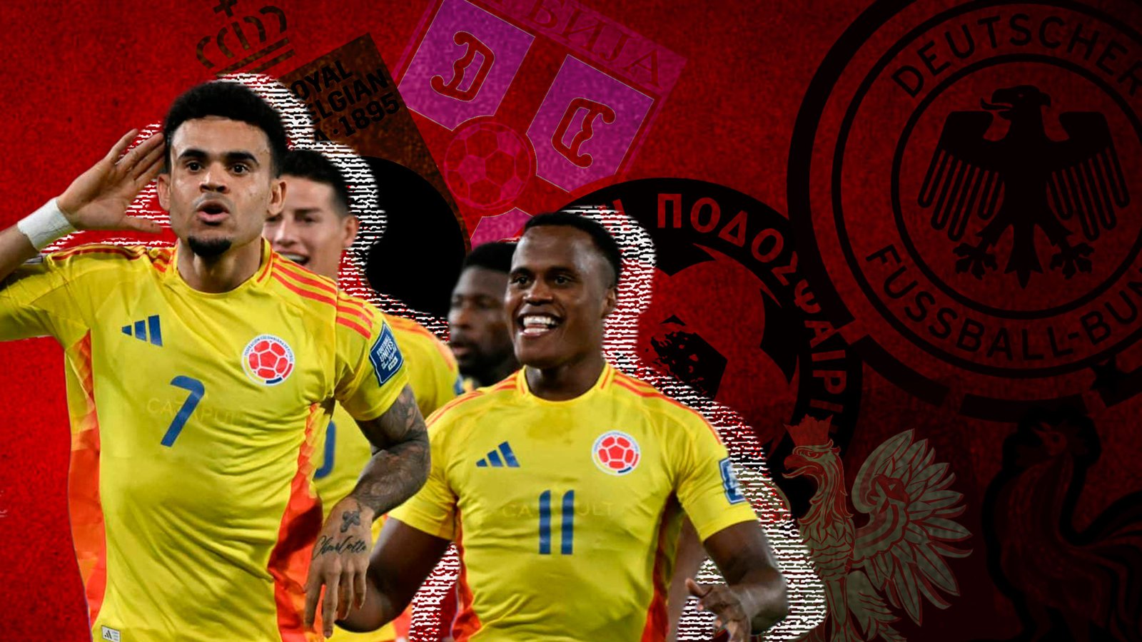 La Selección Colombia tiene un invicto de 15 años y 12 partidos sin caer ante seleccionados europeos. | Crédito. Montaje Galería Deportiva