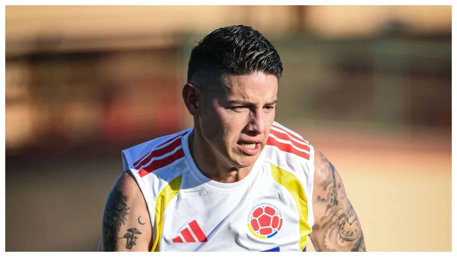 James Rodríguez entrenando con la Selección Colombia.