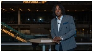 Carlos 'La Roca' Sánchez en la presentación de la Liga El Dorado