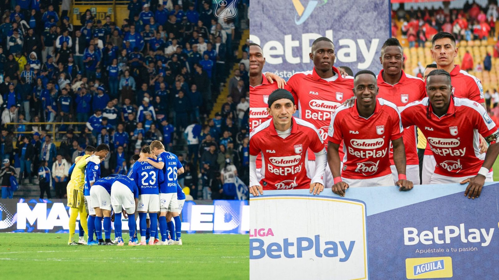 IA predice clasificación de Millos y Santa Fe en los ocho finales. Foto: Página web Millonarios y Santa Fe