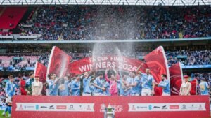 Manchester City celebrando la FA Cup