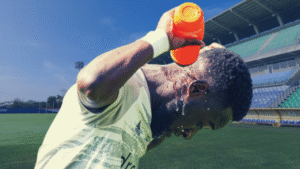 Football player refreshing