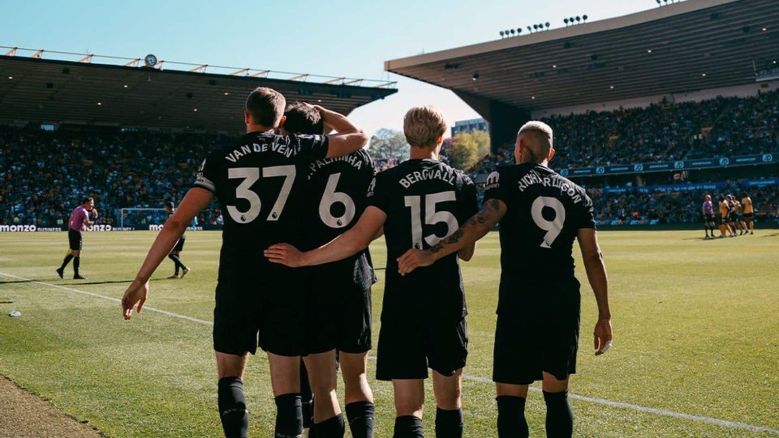 El Tottenham celebrando el gol de Palhinha Tomado: X - @SpursOfficial