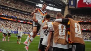 Jugadores alemanes celebrando