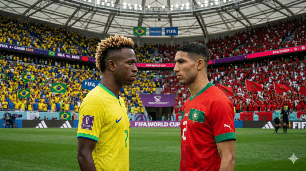 Vinicius Jr. y Achraf Hakimi frente a frente