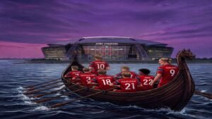 Los jugadores de Noruega aplican el ritual del saludo en cada partido ganado del Mundial 2026. Fuente Imagen: Creado con Inteligencia Artificial y Fútbol Noruego.