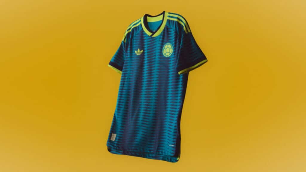 La Selección Colombia junto con Adidas presentaron la camiseta suplente que usará en el Mundial 2026. Fuente/Imagen: Adidas y FCF.