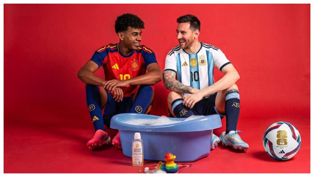 Lionel Messi y Lamine Yamal junto a una tina