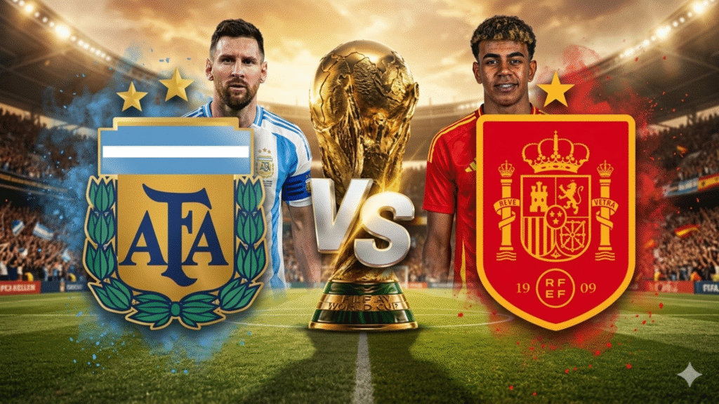 La leyenda vs. La promesa: Messi ante Yamal, Argentina frente a España en la Final del Mundial 2026. Fuente/Imagen La imagen fue creada con IA.