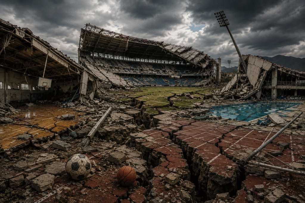 Terremotos y daños en sedes deportivas