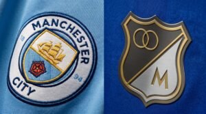 Escudos Manchester City y Millonarios FC