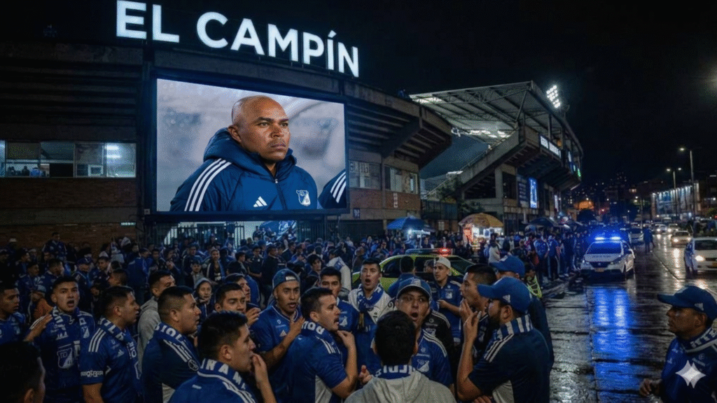Omar Rodríguez y Guiam Espinoza asumen el interinato en Millonarios. Fuente/Imagen: Millonarios FC e Inteligencia Artificial.