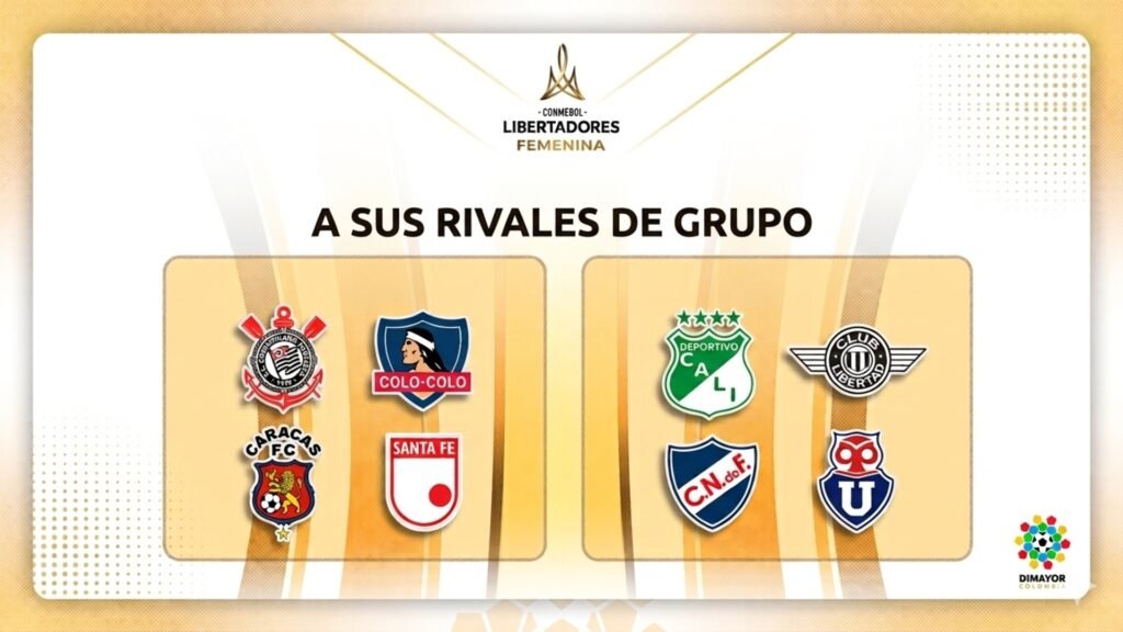 Grupos confirmados para Santa Fe y Deportivo Cali en la Copa Libertadores Femenina 2026. Fuente/Imagen: @Dimayor.
