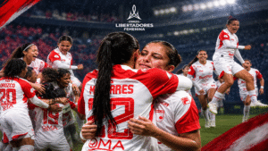 Santa Fe elimina a Palmeiras y saca pasaje a la semifinal de la Copa Libertadores Femenina. Fuente/Imagen: @LeonasSantaFe