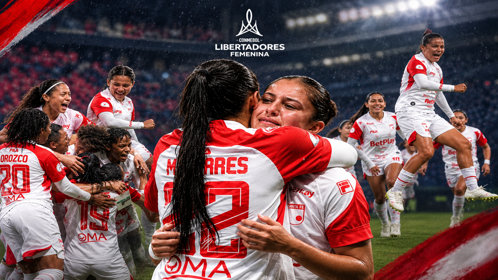 Santa Fe elimina a Palmeiras y saca pasaje a la semifinal de la Copa Libertadores Femenina. Fuente/Imagen: @LeonasSantaFe