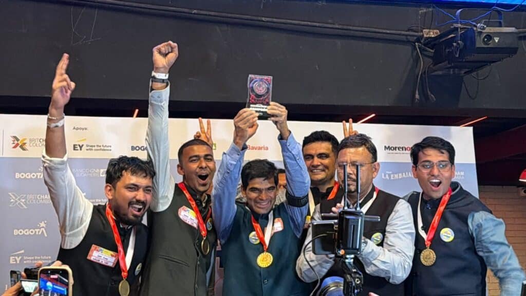 Tras el título logrado este 2026, India se convirtió en el primer bicampeón del mundo de tejo. | Foto. @IndiaEmbBogota en X