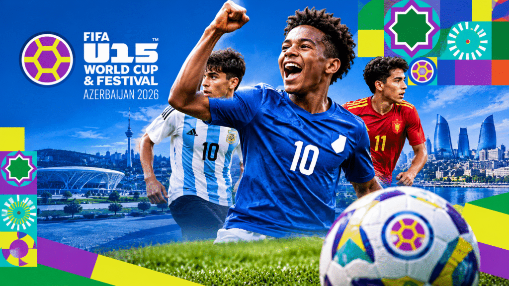 El Mundial Sub-15 de Azerbaiyán reúne a selecciones juveniles de todo el mundo en un formato de ocho contra ocho. | Foto. Creada con IA