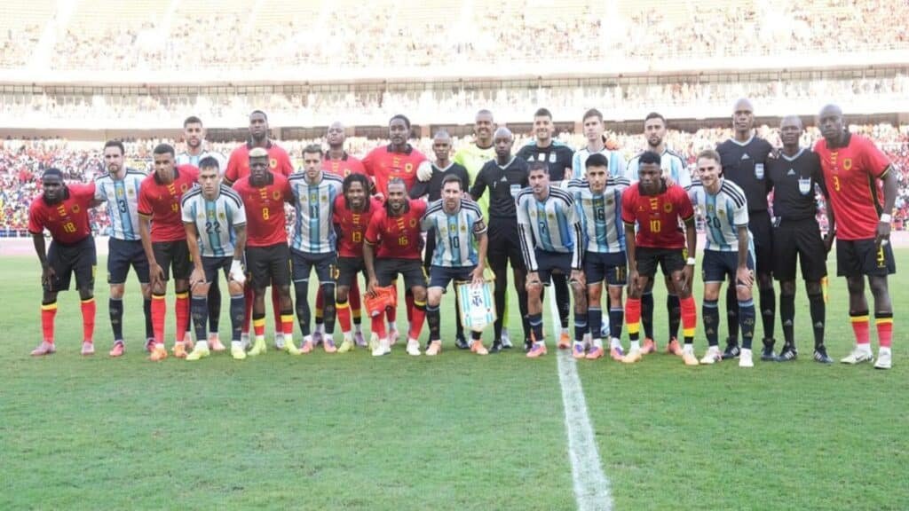 Angola vs. La Selección Argentina en tierras africanas. Fuente/Imagen: Prensa AFA.
