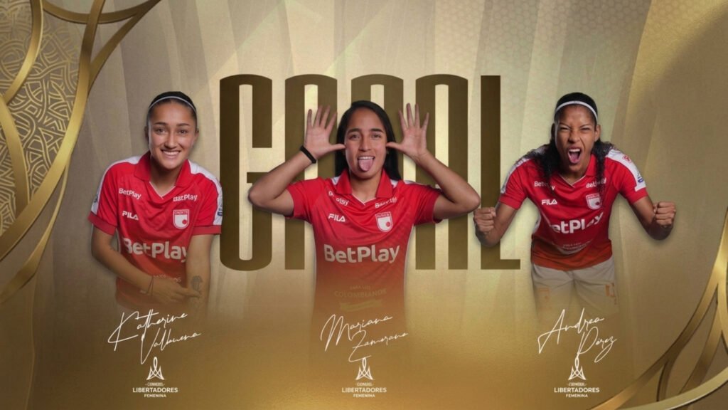 Katherine Valbuena, Mariana Zamorano y Andrea Pérez anotaron los goles de Santa Fe en la victoria por 3 a 2 vs. Caracas FC en la jornada inaugural de la Copa Libertadores Femenina. Fuente/Imagen: @LeonasSantaFe