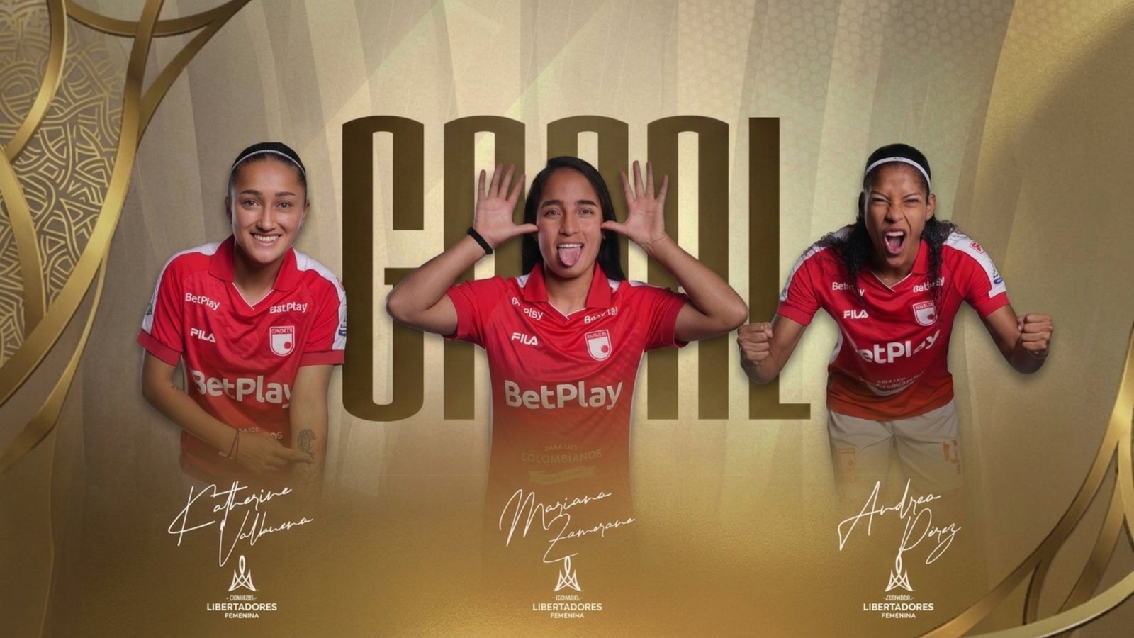 Katherine Valbuena, Mariana Zamorano y Andrea Pérez anotaron los goles de Santa Fe en la victoria por 3 a 2 vs. Caracas FC en la jornada inaugural de la Copa Libertadores Femenina. Fuente/Imagen: @LeonasSantaFe